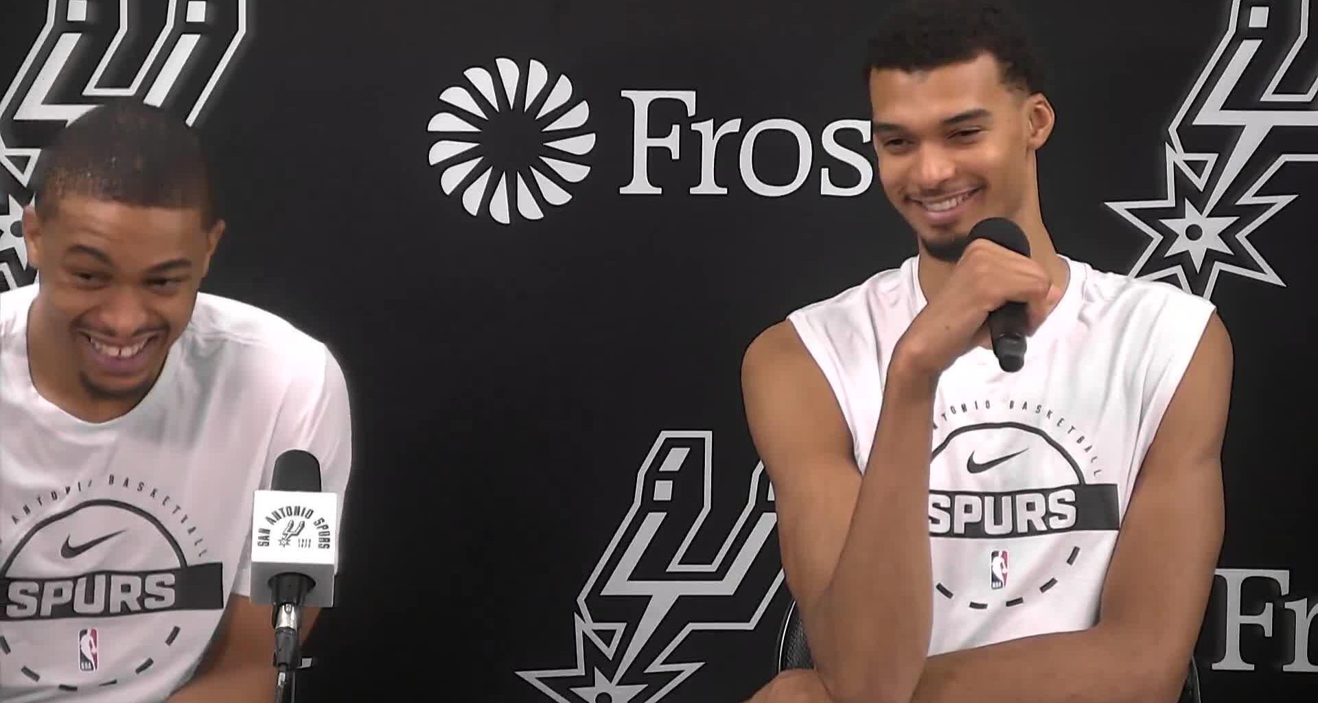 Keldon Johnson hearing the French language for possibly the first time