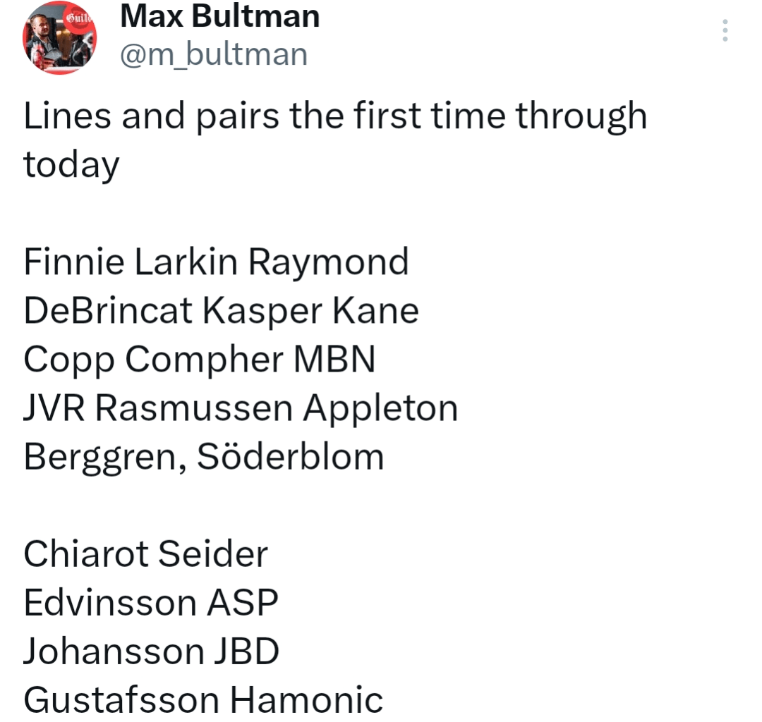 Talbot in goal for Detroit tomorrow against Toronto