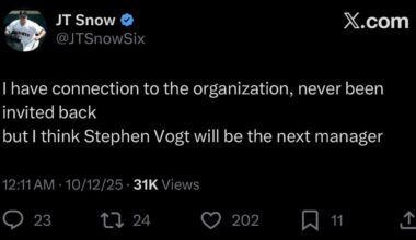 JT Snow says Stephen Vogt will be the next manager