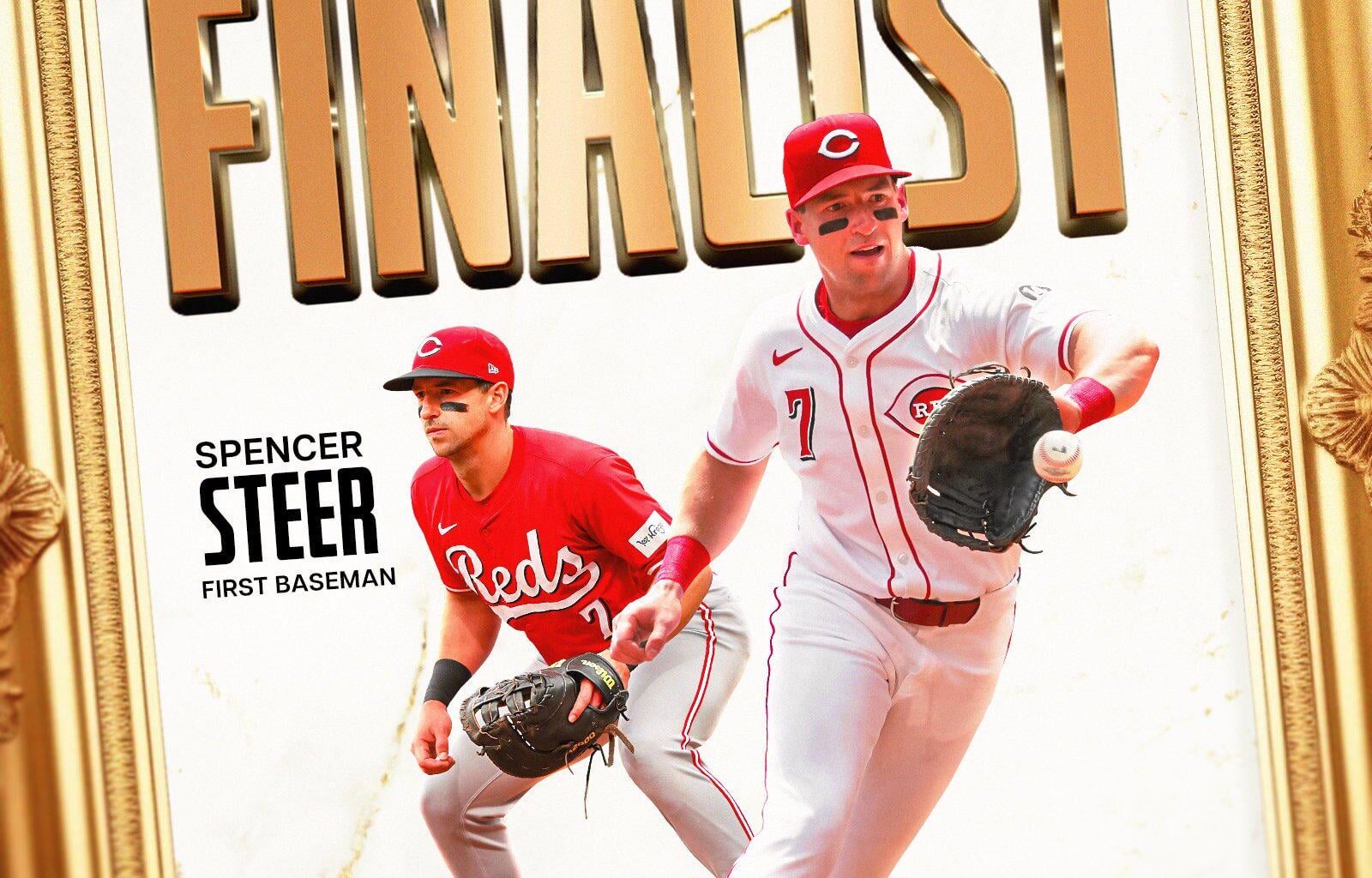 [Reds] Spencer Steer has been named a finalist for the Rawlings Gold Glove Award