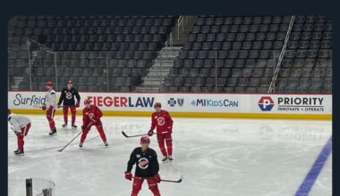 [Bultman] Lucas Raymond on the ice at Red Wings morning skate