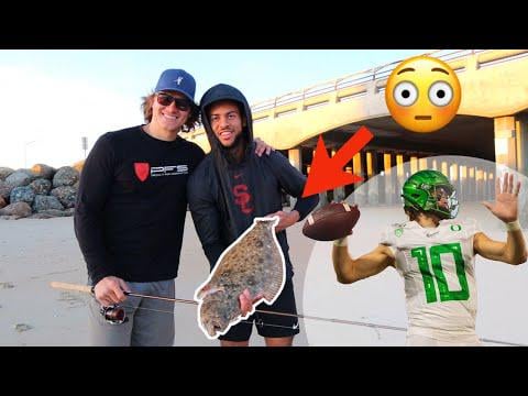 Justin Herbert goes fishing with Michael Pittman Jr