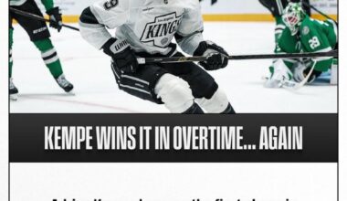 Kempe became the first Kings player in their 58 year history to score OT winners in consecutive games