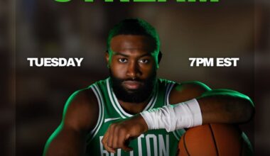 Staingate: After accidentally staining multiple players jerseys with fake hair fibers, Jaylen Brown has announced he will be shaving his head Live tonight at 7pm