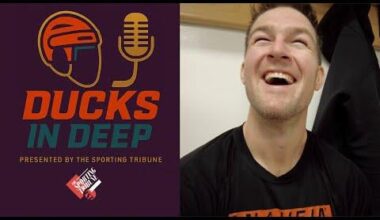 Ross Johnston on his career night, Gordie Howe Hat Trick and surprising analytic start, and Leo Carlsson on his own sizzling streak | Full Ducks Practice Media from Boston