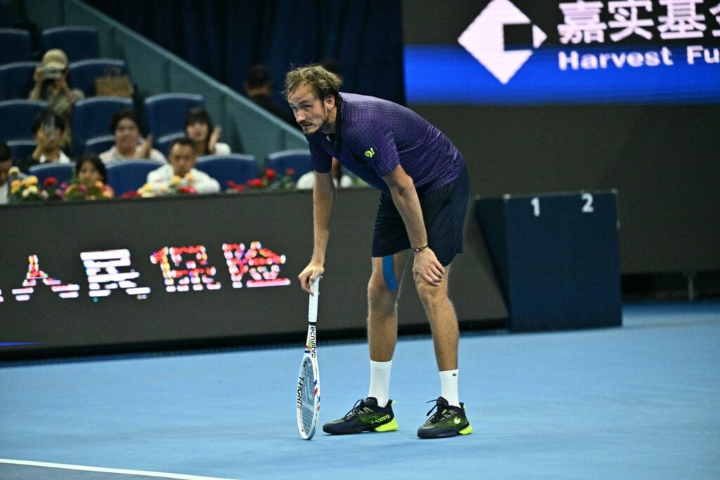 Daniil Medvedev is resigned to defeat at the China Open