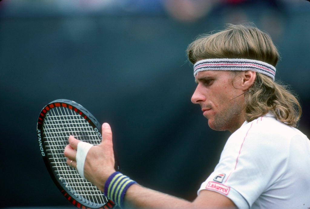 Bjorn Borg looks on at the 1981 US Open.