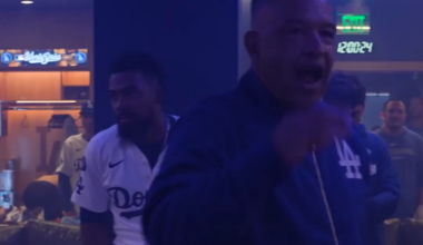 Dodgers locker room talking about how they have a game later today : " Our starting pitcher was on base 9 times"