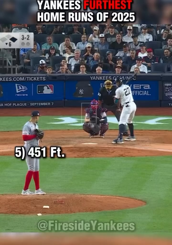 (firesideyankees) The five LONGEST home runs by the 2025 Yankees!