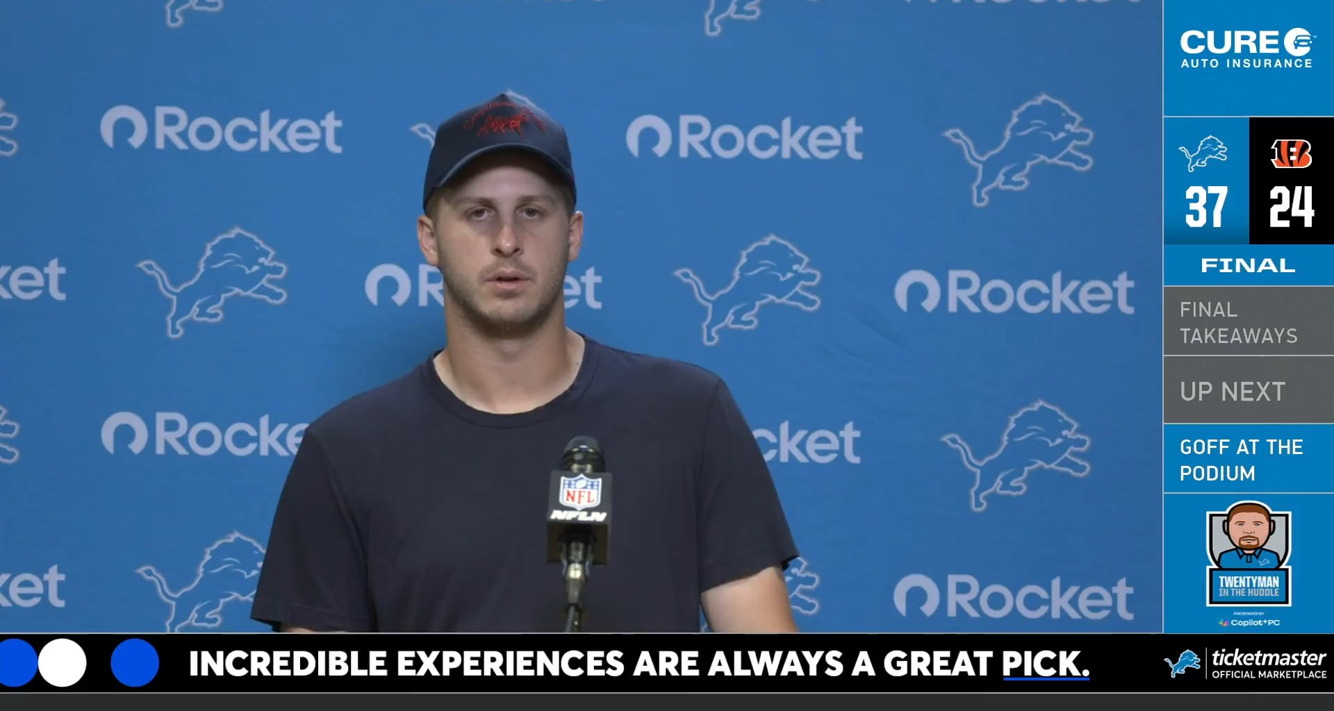 Jared Goff after beating another Ohio team: "Go Tigers, Go Skubal"