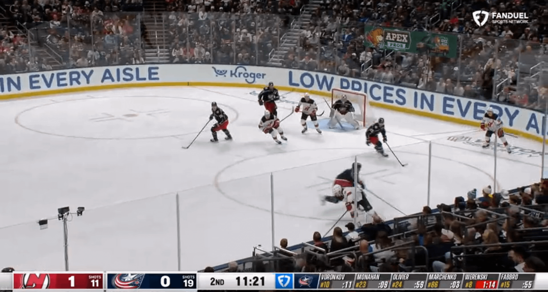 Marchenko steals from Jack and ties the game on a breakaway!