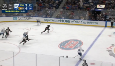 Alex Tuch with the dagger shorthanded! What a pass by Power.