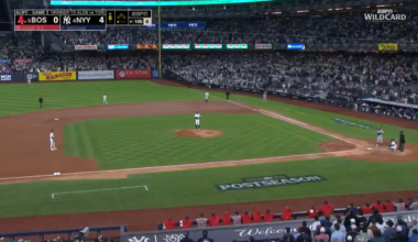 [Highlight] Ryan McMahon catches a pop up ball as he flips into the Red Sox dugout