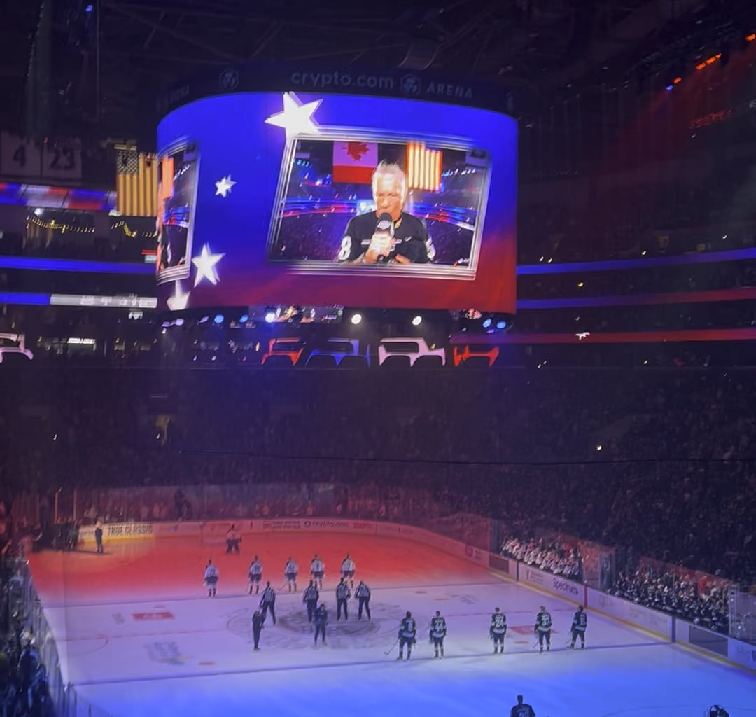 Bruce Dickinson singing the national anthem