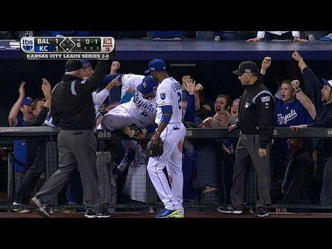 On this day 11 years ago, Mike Moustakas catches a pop fly