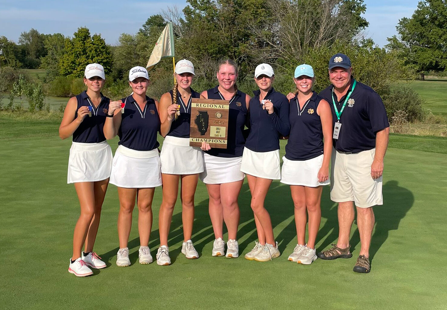 Taking it to a new low: QND girls golfers shoot 297 to win Class 1A regional title by 67 strokes - Muddy River Sports