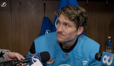 Douglas is so big that he had to wear his Mammoth Practice Jersey today