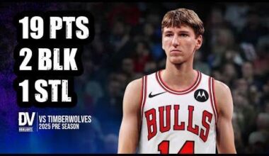 Matas Buzelis vs Timberwolves 19 pts 2 blk 1 stl | Oct 16, 2025 | Pre Season