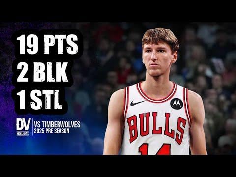 Matas Buzelis vs Timberwolves 19 pts 2 blk 1 stl | Oct 16, 2025 | Pre Season