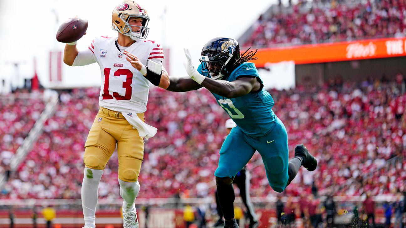 [Wagoner] Purdy status is up in the air for Thursday against the Rams