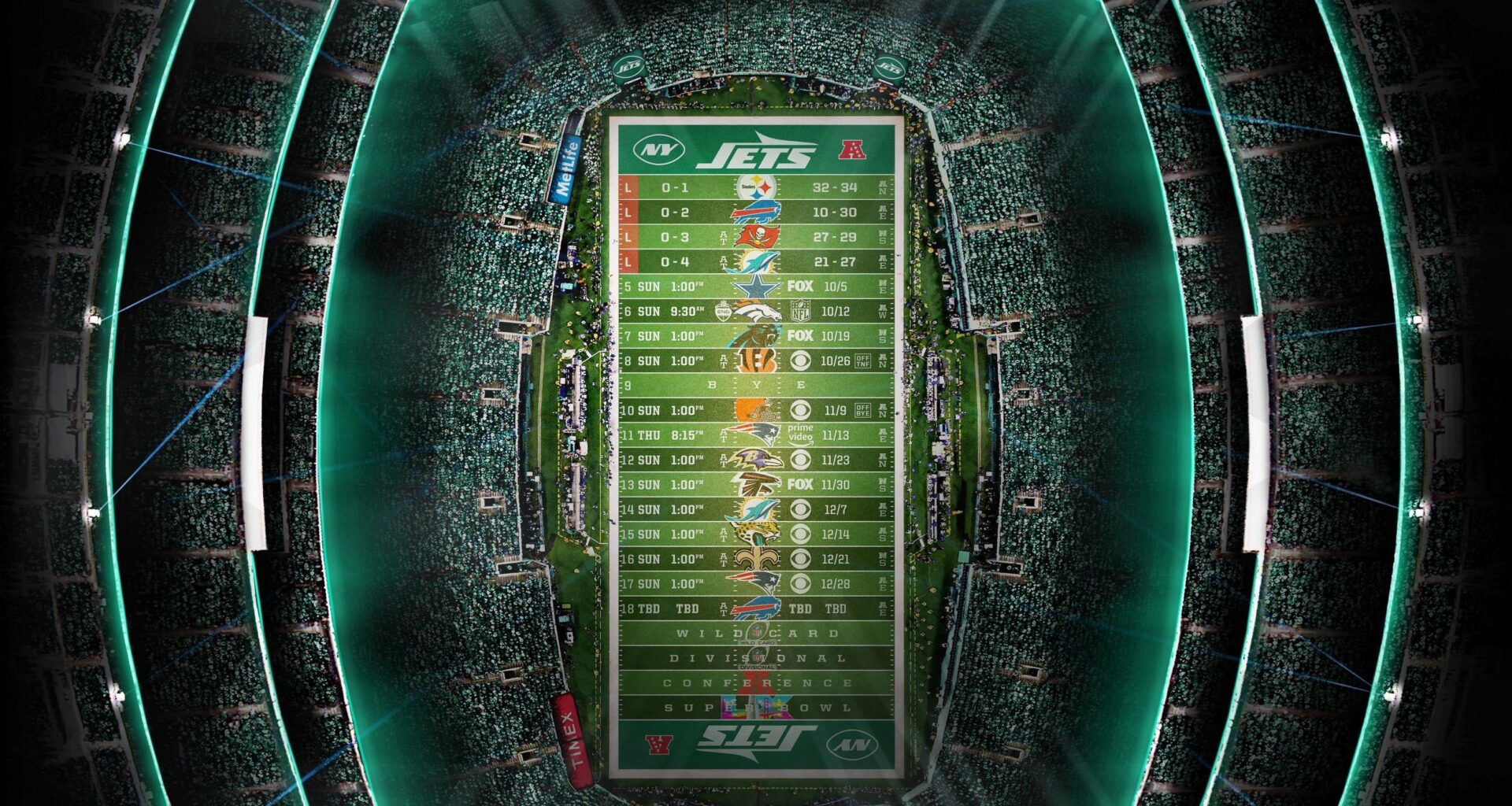 2025 - Stadium Schedule - Wk 4 - Jets (0-4)