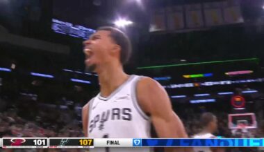 [Highlight] Spurs move to 5-0 for the first time in franchise history and Wemby is pumped!