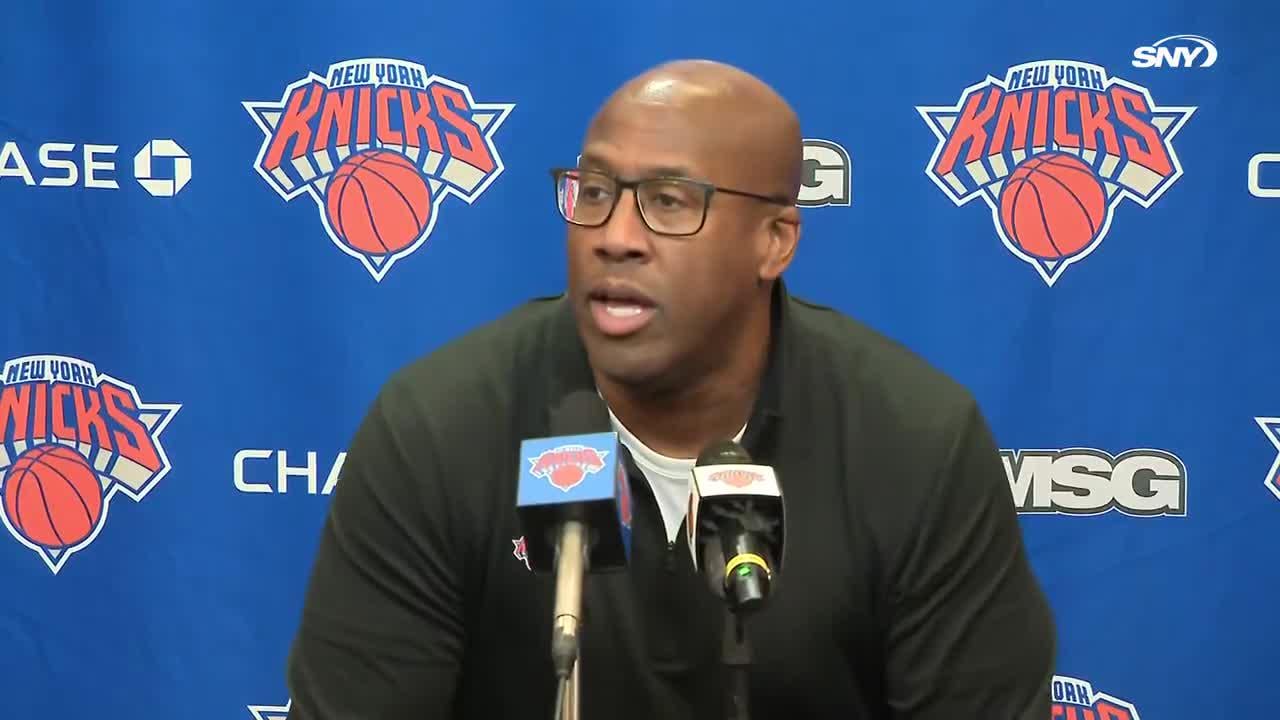 [Begley] Mike Brown said Mitchell Robinson is being held out due to workload management and OG Anunoby (ankle), Josh Hart (back) and Karl-Anthony Towns (quad) are out as precautionary measure