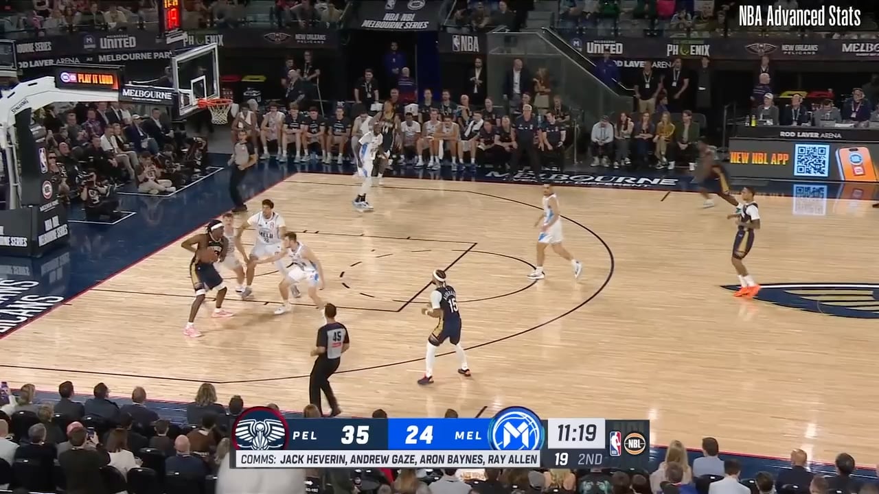 Jordan Hawkins in the preseason opener vs Melbourne United.