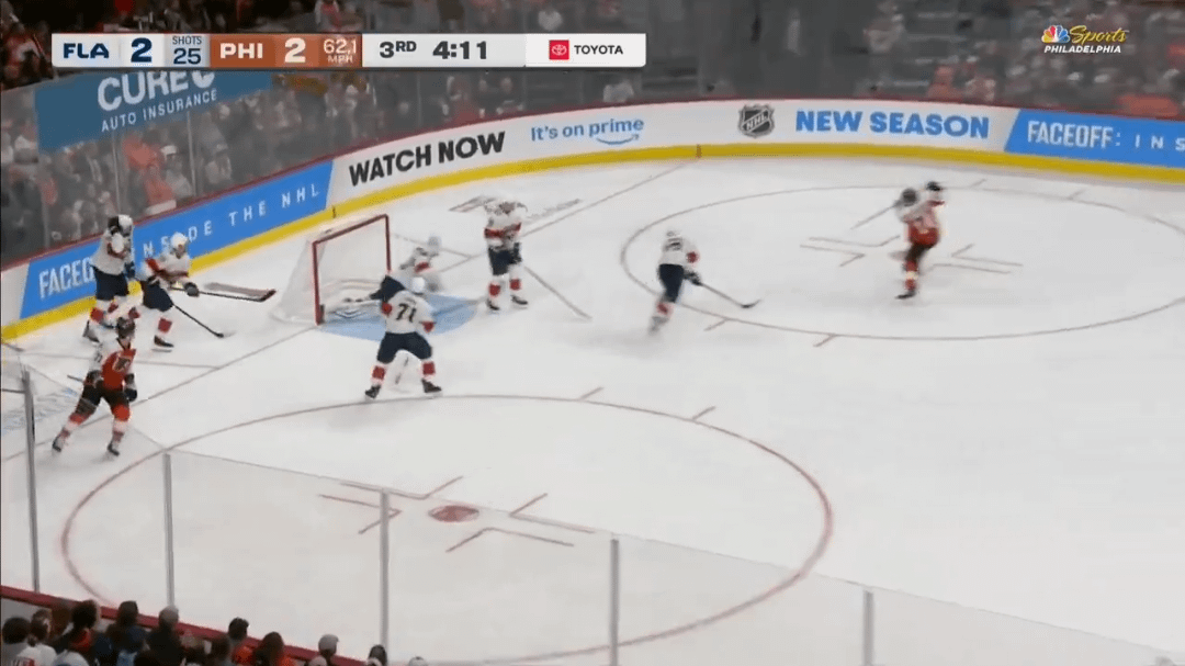 Zegras with an Insane pass to Couturier for the Lead