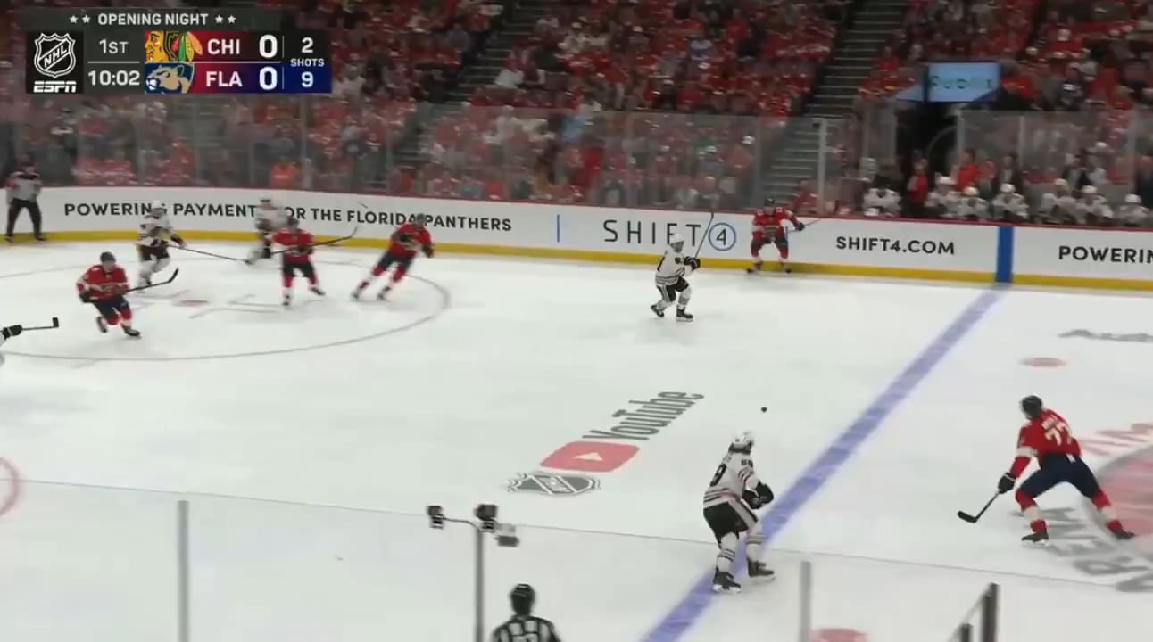 Frank Nazar scores the 1st goal of the NHL season