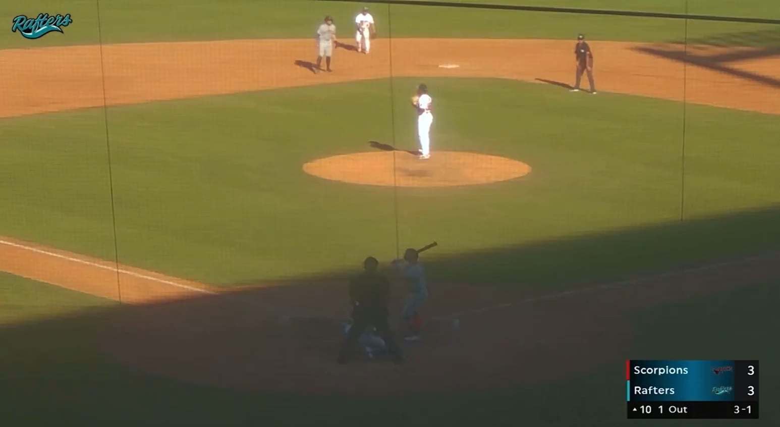 Kevin McGonigle gets a 99 MPH sinker and smashes it 424 feet to center for a 2-run homer to put Scottsdale up 5-3 in the 10th. Left his bat at 107.2 MPH.