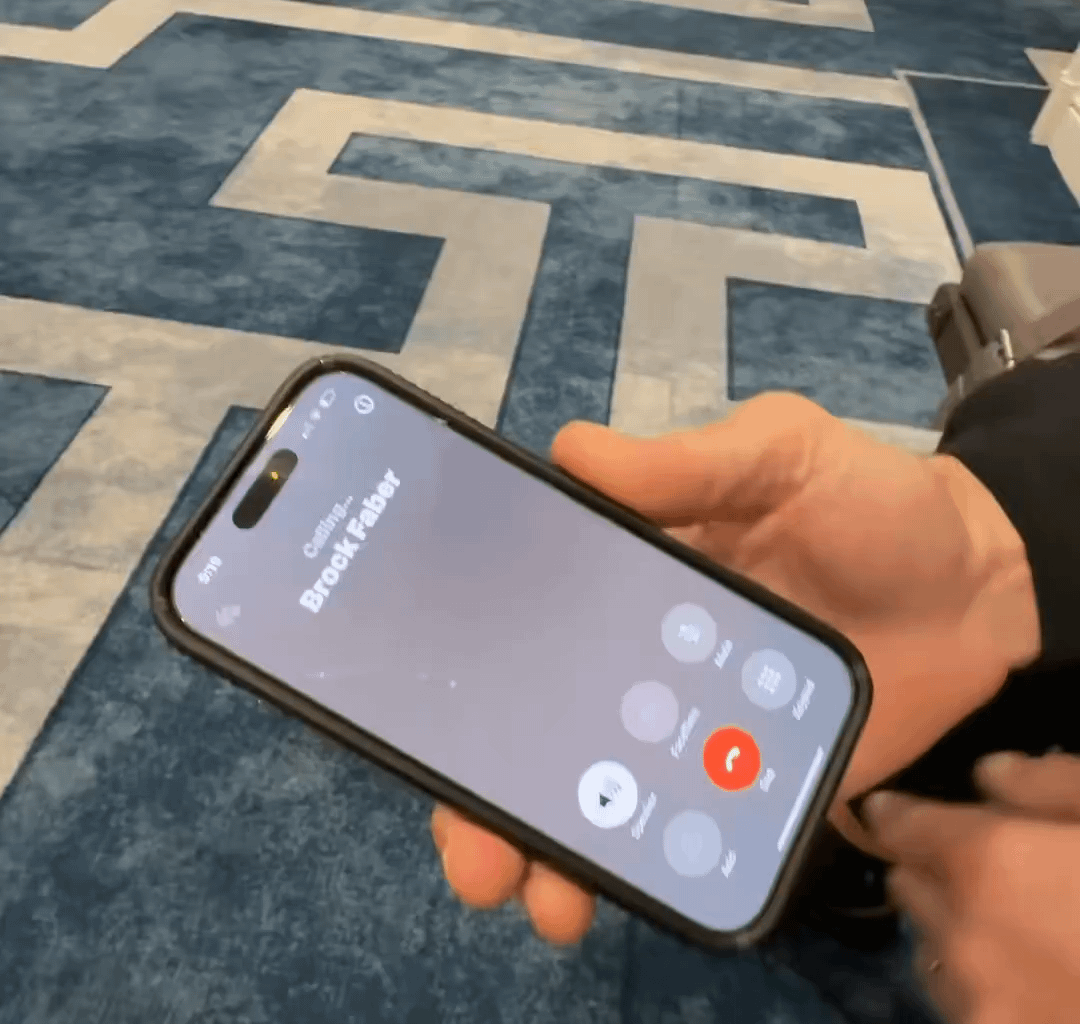 Marcus Foligno calls his teammates to say goodnight