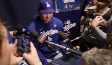 Vinnie Pasquantino confronts Shohei Ohtani on why he throws so hard to him. His answer: "You're just a really good hitter. I have to."