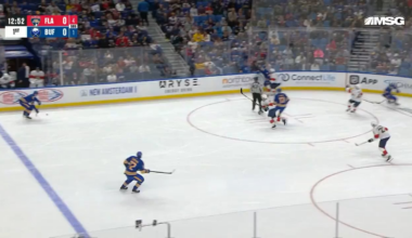 Josh Doan breaks the ice in this one with his first as a Sabre.