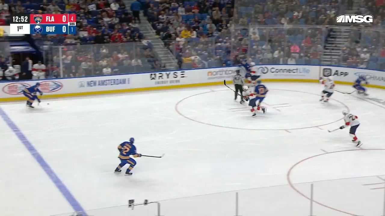 Josh Doan breaks the ice in this one with his first as a Sabre.