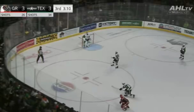 [Hockeytown West Podcast] Carter Mazur with the hat trick to make it 4-3 Griffins