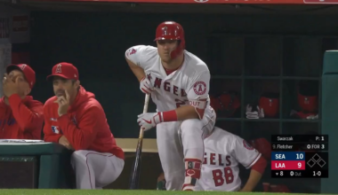 4/18/2019 — David Fletcher sends one out to tie the game after the Angels were trailing by 8 runs