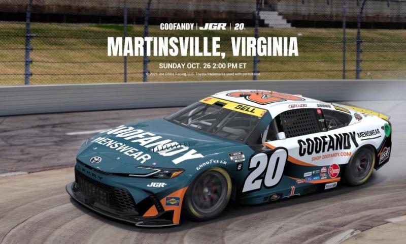COOFANDY Teams Up with JGR No. 20 Driver Christopher Bell for