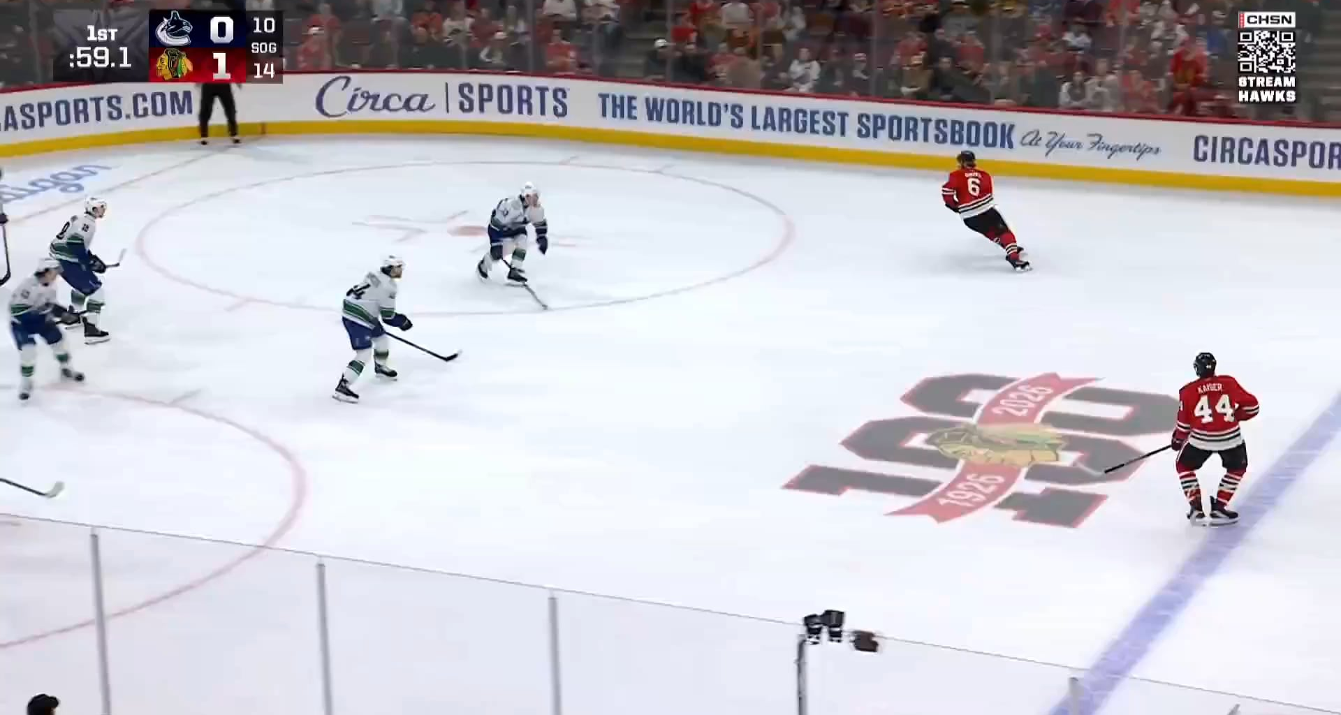 Tyler Bertuzzi cleans up the rebound of the Sam Rinzel shot for his second goal of the season