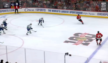 Tyler Bertuzzi cleans up the rebound of the Sam Rinzel shot for his second goal of the season