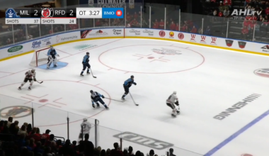 Samuel Savoie score the overtime winner in the opener against Milwaukee last night