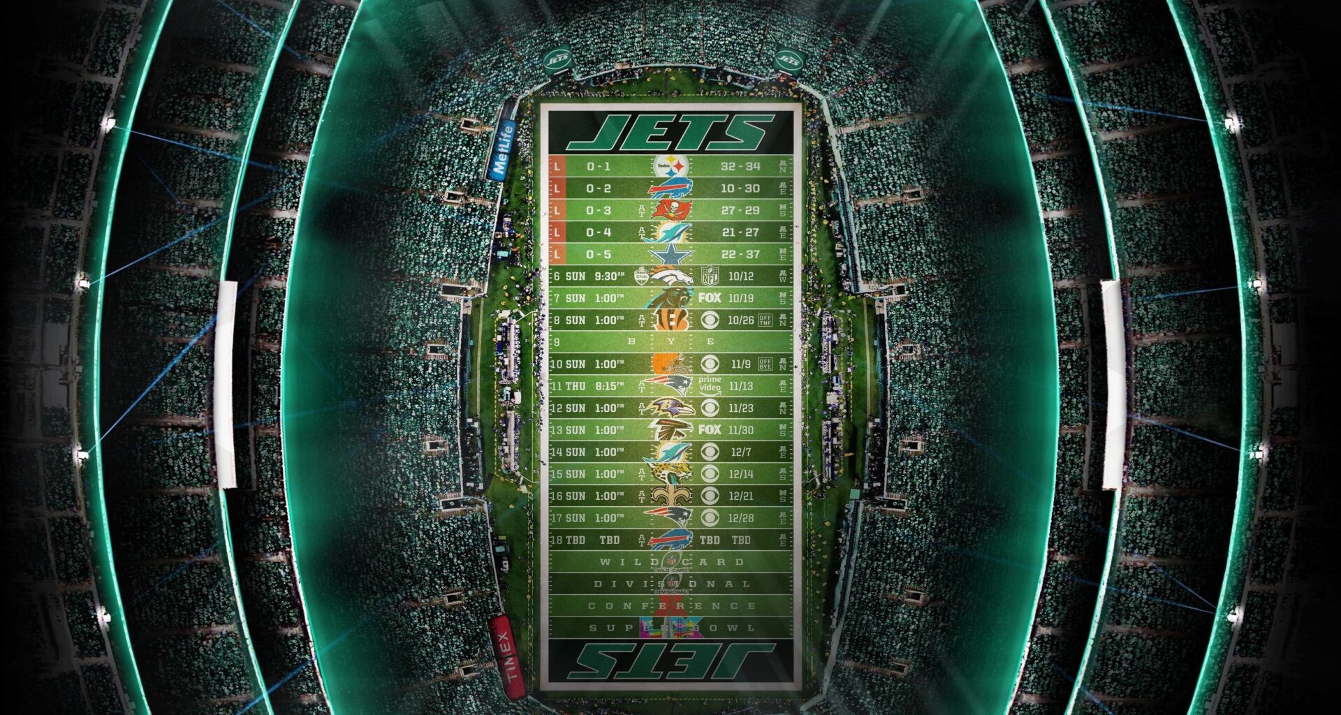2025 - Stadium Schedule - Wk 5 - Jets (0-5)