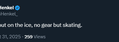 Jarvy skating this morning per Ryan Henkel