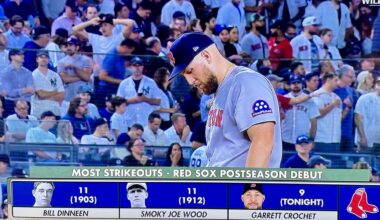 The last Red Sox pitchers to have more strikeouts than Crochet in their playoff debut were in '03 and '12