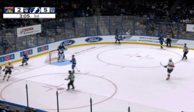 As the linesmen try to break other fights, Gourde goes at it with Kunin.