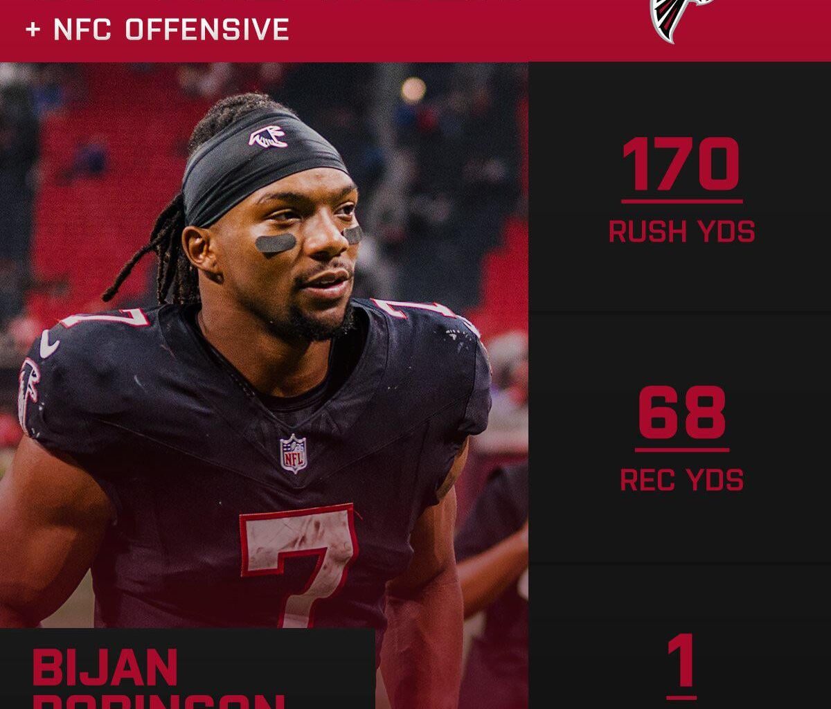 Bijan Robinson was named the NFC Offensive Player of the Week