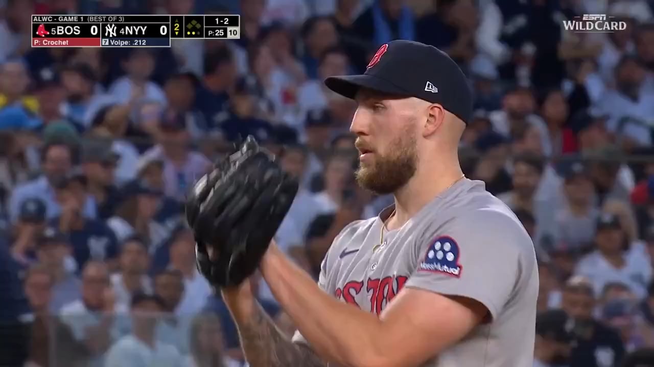 ANTHONY VOLPE SOLO HOMER OFF GARRETT CROCHET! 1-0 YANKEES!