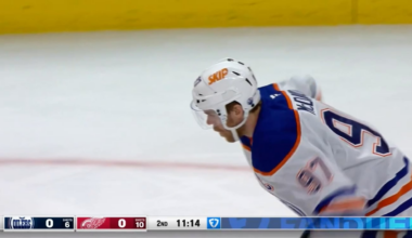 Larkin opens the scoring on a one timer