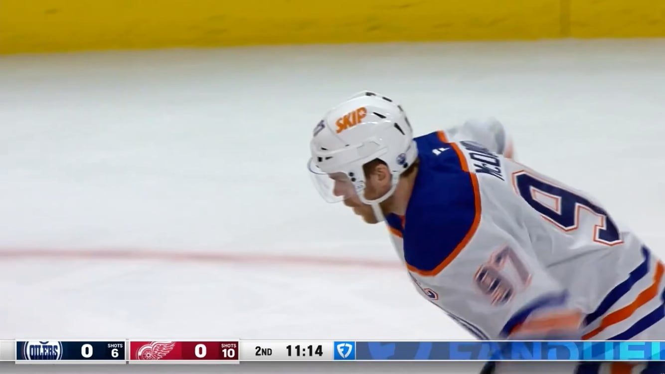 Larkin opens the scoring on a one timer