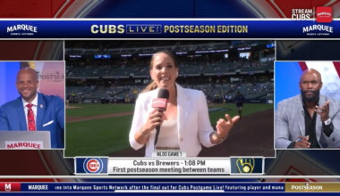 The Brewers had their roof set up perfectly to shade their dugout and let the Cubs bake in the sun